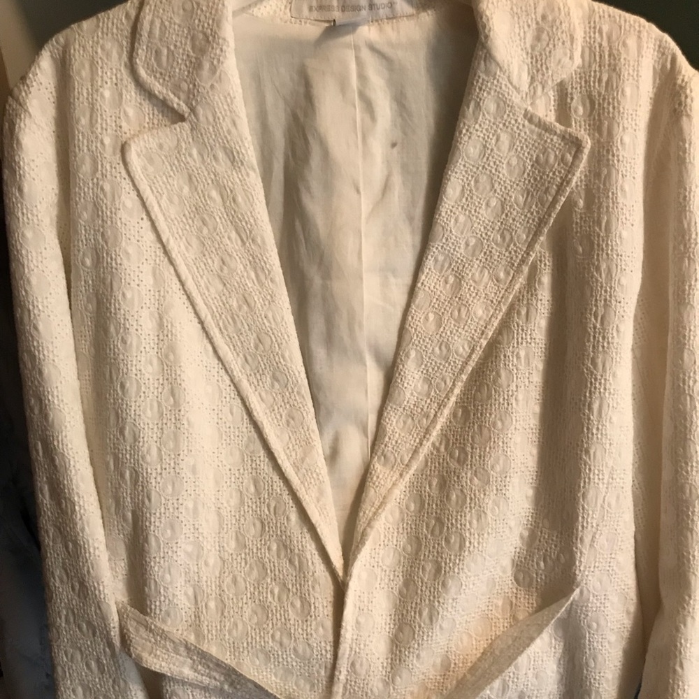 Express white lace jacket size 0